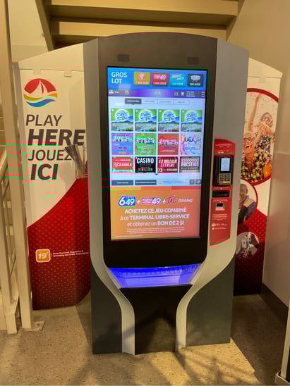 A self service lottery terminal